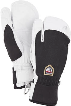 Hestra Army Leather Patrol Finger Handschuhe weiß grau