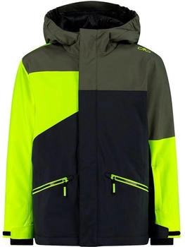 CMP Fix Hood 33W0624 Skijacke schwarz anthrazit gelbgrün