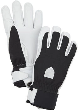 Hestra Army Leather Patrol Finger Handschuhe schwarz weiß