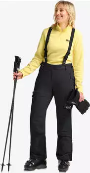 Jack Wolfskin Flowline Pro 2L Ins Pants Women Skihose mit Hosenträger und RECCO Ortungssystem Damen black black (A64892)