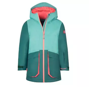 Trollkids Girl's Kongsberg Jacket (51255113) DustyTeal/MidnightPetrol/CoralPink