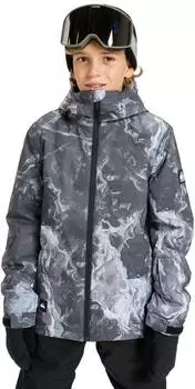 Quiksilver Mission Printed Jacket Boys Thermostamp Grayscale