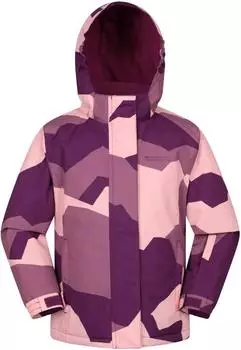Mountain Warehouse Snowdrop Bedruckte Kinder Skijacke (UTMW1071) beerenrot