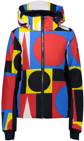 CMP Woman Mondrian Capsule Ski Jacket With Geometric Patterung (30W0766) black blue/red ferrari/yellow