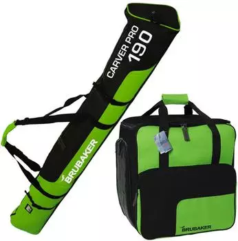 Brubaker Carver Pro Ski-Kombi-Set Skisack & Skischuhtasche 190cm grün/schwarz (Kombi_340008_340208_GruenSchw190)