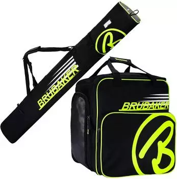 Brubaker Carver Champion Kombi Set Skitasche & Skischuhtasche schwarz/neon gelb 170cm (SkiKombi_4041.00_4041.17_SchwNGlb_se)