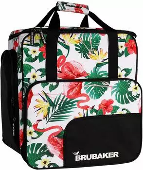 Brubaker CarverSpotlight Ski-Rucksack mit Helmfach, Flamingos