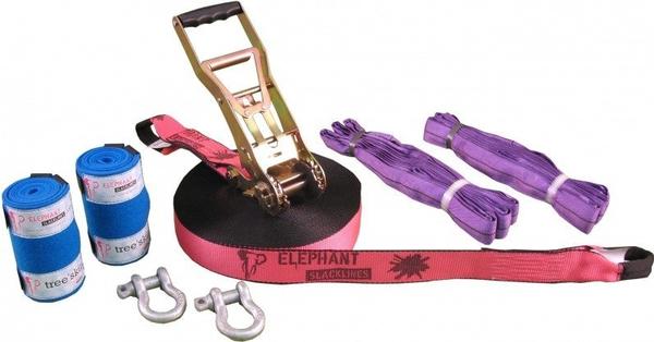 Elephant Slacklines Freak Flashline-Set Slackline 25m pink