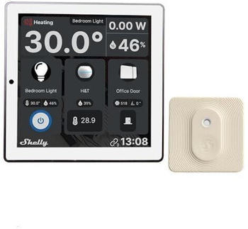 Shelly Android Wall Display wei&szlig; + Blu H&T Temperatur- und Luftfeuchtigkeitssensor elfenbein