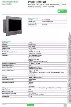 Schneider Electric HMI Touchscreen Farb-Display 24VDC (PFXGP4116T2D)