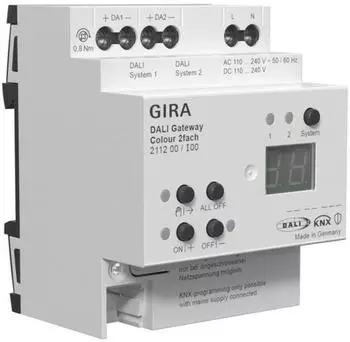 Gira DALI Gateway Colour 2-fach, REG, KNX Secure (211200)