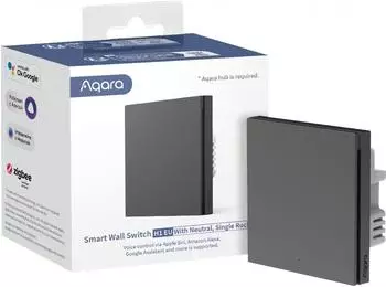 Aqara Smart Wall Switch H1 Einzelwippe mit Neutralleiter, grau (WS-EUK03-G)