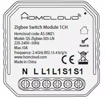 Homcloud Intelligentes Zigbee Wi-Fi Unterputz-Schaltmodul (AS-SMZ1)