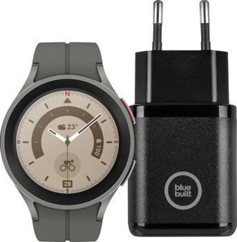 Samsung Galaxy Watch5 Pro 45mm Bluetooth Gray Titanium + Ladegerät