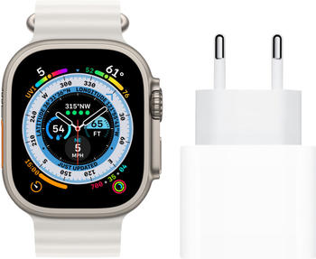 Apple Watch Ultra Titan Ocean Armband Weiß + Ladegerät