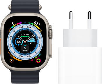 Apple Watch Ultra Titan Ocean Armband Mitternacht + Ladegerät