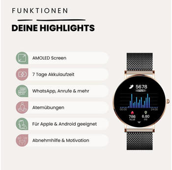 Xcoast Siona 2 Black – Xcoast Siona 2 Black: Die perfekte Smartwatch für Fitness und Gesundheit