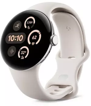 Google Pixel Watch 3 41mm 4G Polished Silver Sportarmband Porcelain