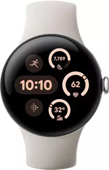 Google Pixel Watch 3 45mm Bluetooth Polished Silver Sportarmband Porcelain – Google Pixel Watch 3 45mm Bluetooth Polished Silver Sportarmband Porcelain: Stil und Funktionalität vereint