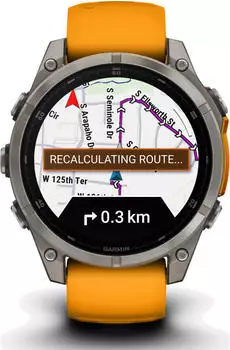 Garmin fenix® 8 47mm AMOLED Graphit/Titanium Titan Silikon-Armband – Garmin fenix 8 47mm AMOLED Smartwatch für Android und iOS