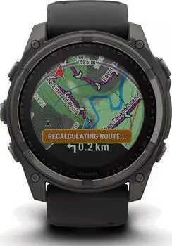 Garmin fenix® 8 51mm Solar Graphit/Titan Carbongrau Silikon-Armband – Garmin fenix 8 51mm Solar – Smarte Konnektivität für Sport und Alltag