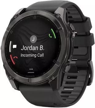 Garmin fenix® 8 51mm AMOLED Schwarz/Carbongrau Titan Silikon-Armband