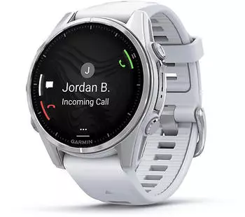 Garmin fenix® 8 43mm AMOLED Steinweiss/SilberSilikon-Armband
