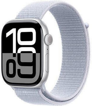 Apple Watch Series 10 4G 42mm Aluminium Silber Sport Loop Blaue Wolke