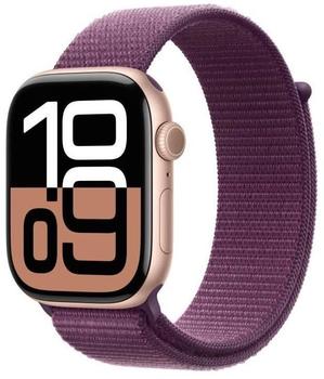 Apple Watch Series 10 GPS 46mm Aluminium Ros&eacute;gold Sport Loop Pflaume