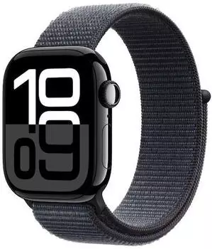 Apple Watch Series 10 GPS 42mm Aluminium Diamantschwarz Sport Loop Tinte