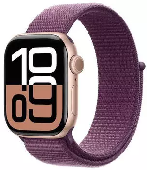 Apple Watch Series 10 GPS 42mm Aluminium Roségold Loop Pflaume