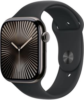 Apple Watch Series 10 4G 46mm Titan Schiefer Sportarmband Schwarz S/M