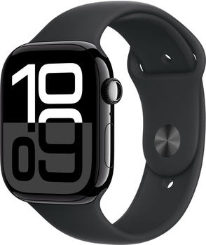 Apple Watch Series 10 GPS 46mm Aluminium Diamantschwarz Sportarmband Schwarz M/L