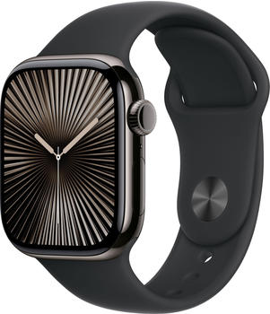 Apple Watch Series 10 4G 42mm Titan Schiefer Sportarmband Schwarz M/L