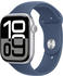 Apple Watch Series 10 GPS 46mm Aluminium Silber Sportarmband Denim S/M