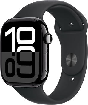 Apple Watch Series 10 4G 46mm Aluminium Diamantschwarz Sportarmband Schwarz S/M