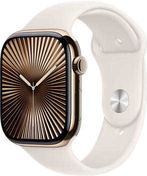 Apple Watch Series 10 4G 46mm Titan Gold Sportarmband Polarstern S/M