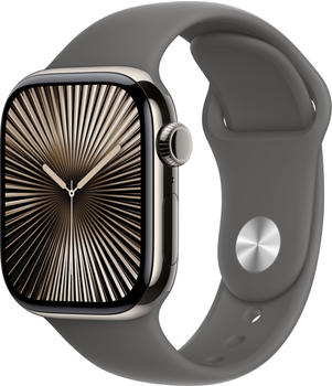 Apple Watch Series 10 4G 42mm Titan Natur Sportarmband Steingrau M/L