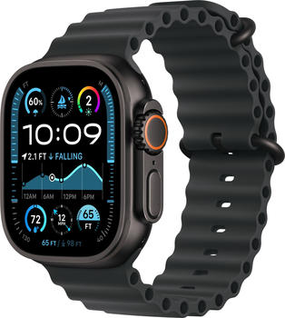 Apple Watch Ultra 2 (2024) Titan Schwarz Ocean Armband Schwarz