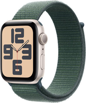 Apple Watch SE 2022 GPS 44mm Starlight Sport Loop Lake Green