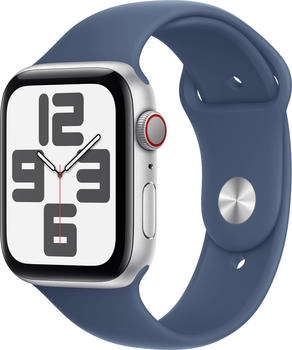 Apple Watch SE 2022 4G 44mm silber Sportarmband Denim M/L (2024)