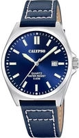 CALYPSO WATCHES Quarzuhr "Basic" Armbanduhr, Herrenuhr, Lederarmband, analog, Tag