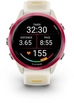 Garmin Forerunner 570 42mm Bone/Himbeerrot/Transparent Bone/Mango – Garmin Forerunner 570 – Vielseitige Fitness-Uhr mit smartem Verbund