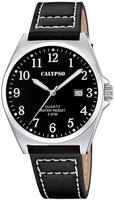 CALYPSO WATCHES Quarzuhr "Basic" Armbanduhr, Herrenuhr, Lederarmband, analog, Tag