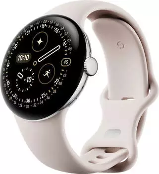 Google Pixel Watch 4 45mm 4G Polished Silver/Porcelain – Google Pixel Watch 4 45mm 4G Polished Silver/Porcelain - Eleganz trifft Funktionalität