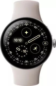 Google Pixel Watch 4 45mm 4G Polished Silver/Porcelain – Ganzheitliches Gesundheitsmanagement im Alltag