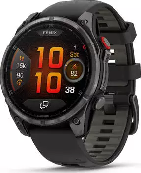 Garmin fenix® 8 Pro 47mm AMOLED Sapphire Schwarz/Titan Carbongrau DLC Titan Silikon-Armband