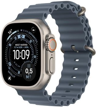 Apple Watch Ultra 3 Titanium Natural Ocean Band Anchor Blue