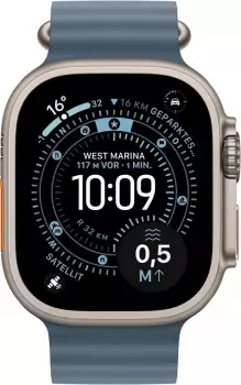 Apple Watch Ultra 3 Titanium Natural Ocean Band Anchor Blue – Apple Watch Ultra 3 – Präzise Gesundheitsdaten und Outdoor-Navigation