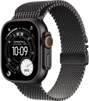 Apple Watch Ultra 3 Titanium Black Milanese Loop Black L